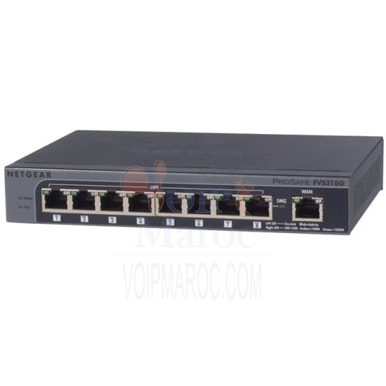Routeur ProSafe Firewall VPN 5 tunnels - 1 Port WAN Gigabit - 8 Ports LAN Gigabit FVS318G